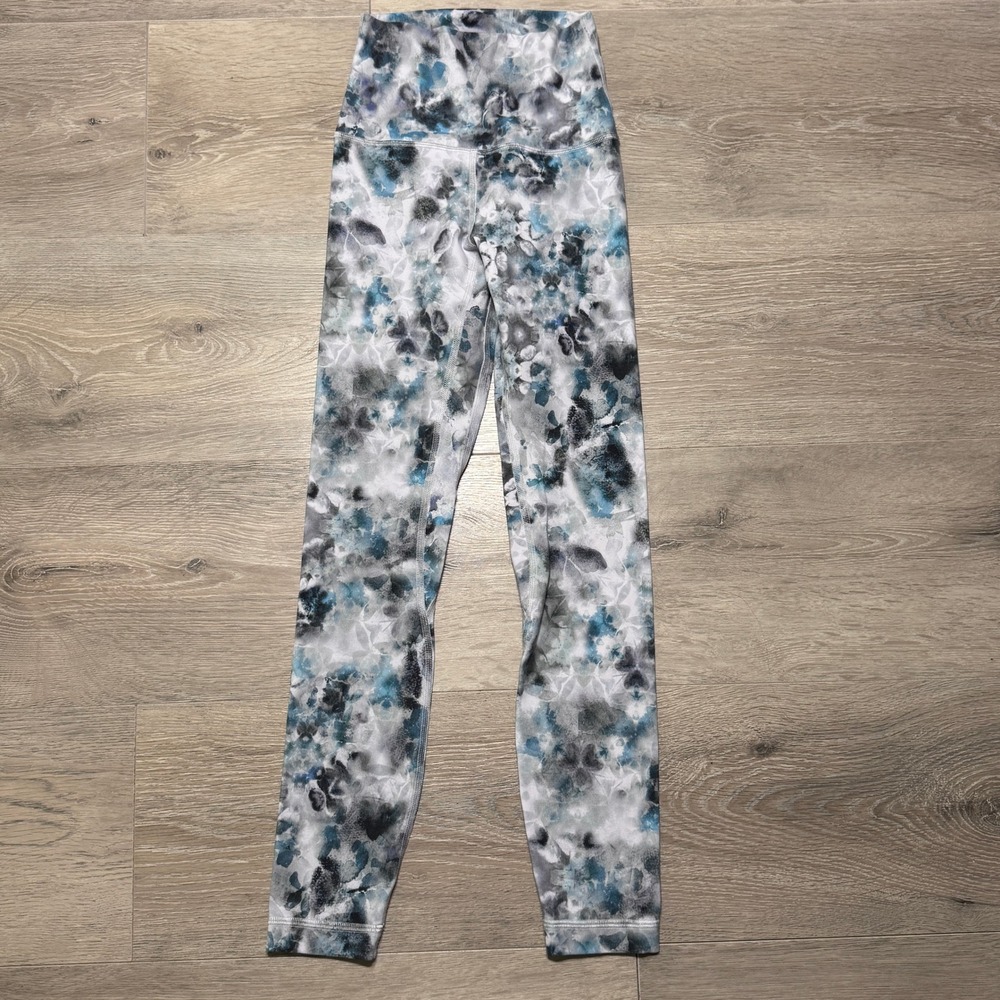 Lululemon Align High-Rise Pant 25 Kaleidoscope Floral Multi Blue Grey Size 0